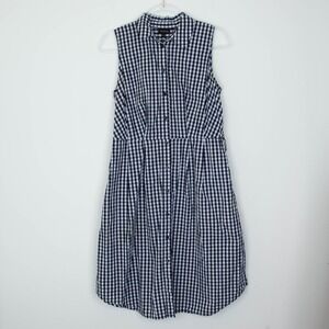 Who What Wear Womens Gingham Sleeveless Button Front Midi Dress Size S Casual